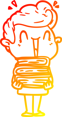 Orijinal sıcak çizgi çizgi film çizimi heyecanlı bir adam