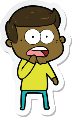 Orijinal bir karikatür çıkartması.