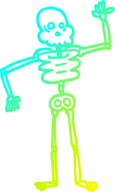 Bir karikatür iskeletinin orijinal soğuk gradyan çizimi