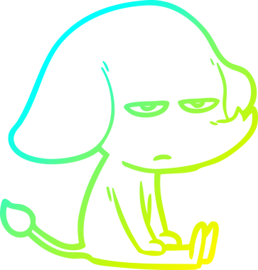 Sinirli bir fil çizgi filinin orjinal soğuk eğimli çizimi