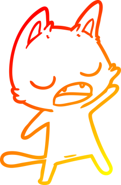 Konuşan kedi çizgi filminin orjinal sıcak çizgi çizimi