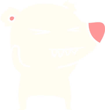 Orijinal kızgın kutup ayısı düz renkli çizgi film