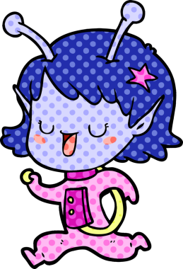 Orijinal mutlu uzaylı kız çizgi filmi