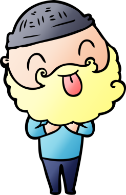 Dilini çıkaran sakallı orijinal bir adam.