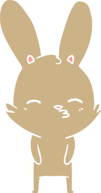 Orijinal meraklı tavşan düz renkli çizgi film