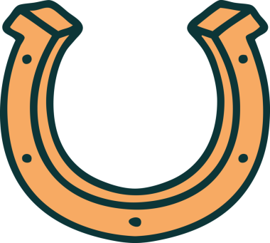 Orijinal ikonik dövme tarzı bir at nalı.