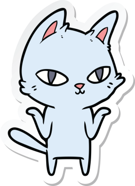 Çizgi film kedisinin orijinal çıkartması.