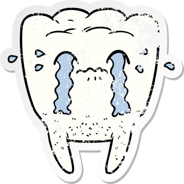 Çizgi filmin ağlayan diş çıkartması.