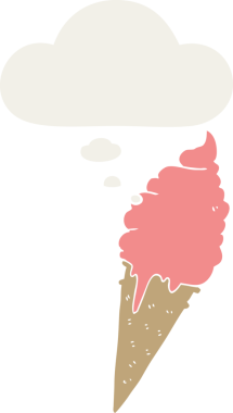 Düşünce baloncuklu orijinal çizgi film dondurması.