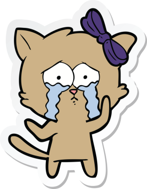 Çizgi film kedisinin orijinal çıkartması.