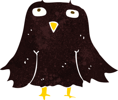 Bir insan tarafından çizilmiş orijinal karikatür baykuşu