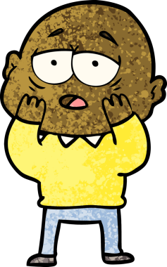 Orijinal çizgi film yorgun kel adam