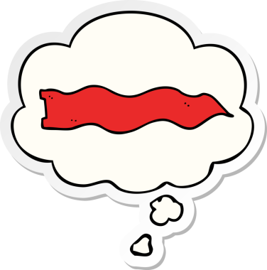 Yazılı çıkartma olarak düşünce baloncuğu olan orijinal çizgi film el sallama pankartı