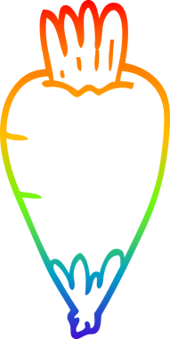 Bir karikatür kökü bitkisinin orjinal gökkuşağı gradyan çizimi