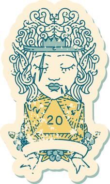 Orijinal Retro Dövme Tarzı 20 zarlı barbar karakter