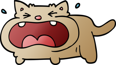 Orijinal karikatür ağlayan kedi