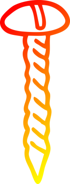 Orijinal sıcak çizgi çizimi bir karikatür metal vida