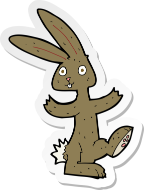 Çizgi film tavşanının orijinal çıkartması.
