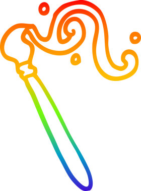 Çizgi film fırçasının orjinal gökkuşağı gradyan çizimi