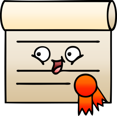 Bir sertifikanın orjinal gölgelendirilmiş karikatürü