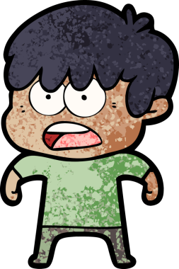 Orijinal endişeli çizgi film çocuğu