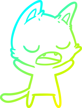 Konuşan bir kedi çizgi filminin orijinal soğuk gradyan çizimi