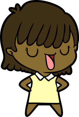 Bir insan tarafından çizilmiş orijinal karikatür kadın.