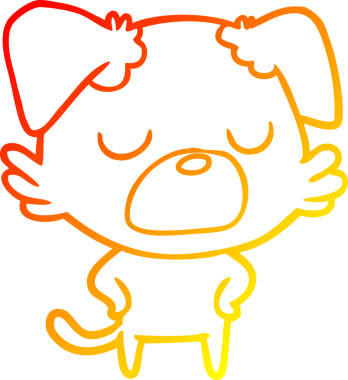 Bir çizgi film köpeğinin orjinal sıcak çizgi çizimi