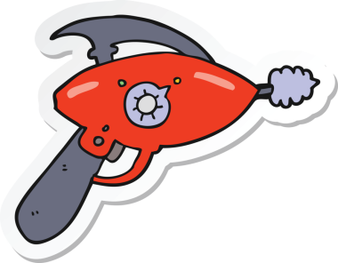 Orijinal bir ışın tabancası çıkartması.