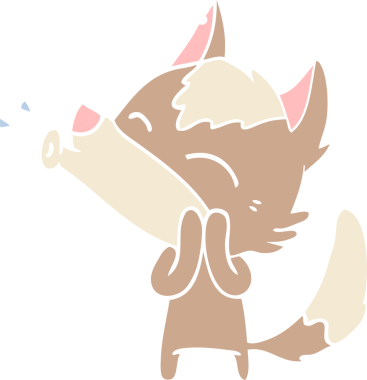 Orijinal uluyan kurt düz renkli çizgi film