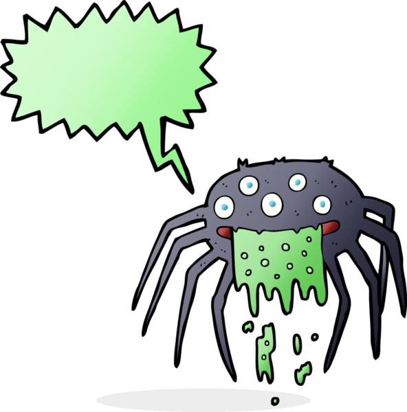 Konuşma balonlu orjinal iğrenç cadılar bayramı örümceği