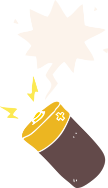 Konuşma baloncuklu orijinal çizgi film bataryası