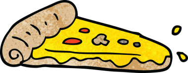 Orijinal karikatür karalama pizza dilimi