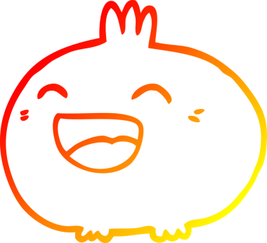 Mutlu bir sebze kökü çizgi filminin orjinal, sıcak çizgi çizimi.