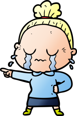 Asıl çizgi film ağlayan yaşlı kadın.