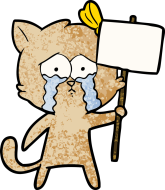 Bir insan tarafından çizilmiş orijinal çizgi film kedisi.