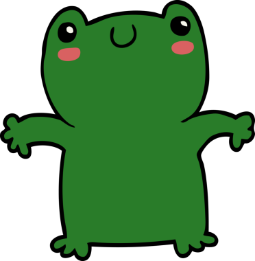 Bir insan tarafından çizilmiş orijinal kurbağa.