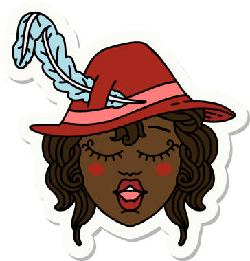 Bir insan ozan karakterinin orijinal etiketi