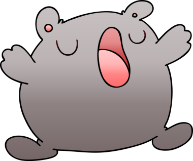 Orijinal gradyan gölgeli çizgi film şarkıcısı ayı.