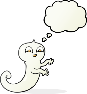 Orjinal serbest çizim düşünce balonu çizgi film hayaleti