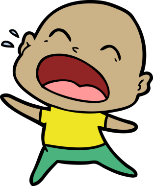 Orijinal çizgi film kel adam diye bağırıyor.