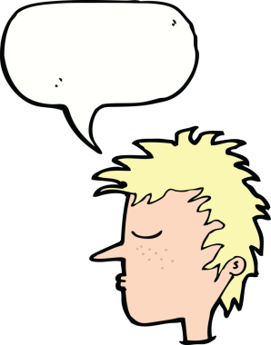 Konuşma baloncuklu orijinal erkek yüzü