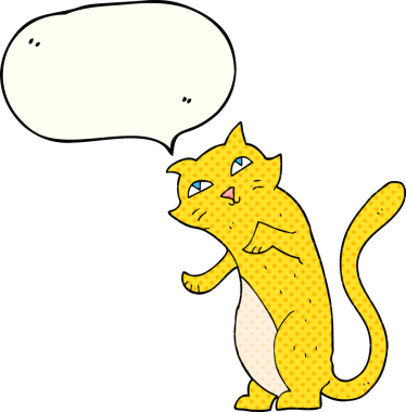 Orijinal serbest çizim çizgi roman konuşma balonu çizgi film kedisi