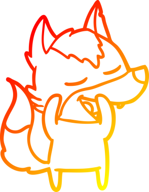 Bir çizgi film kurdunun gülerken çizdiği orjinal sıcak çizgi.