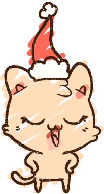 Orijinal Noel Kedi Tebeşiri Çizimi