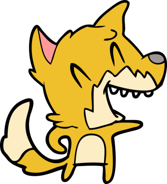 Bir insan tarafından çizilmiş orijinal gülen tilki çizgi filmi.