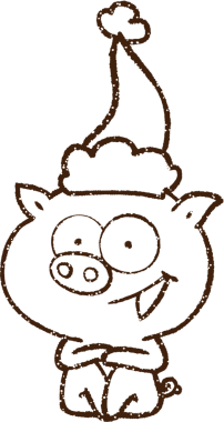 Orijinal Noel Domuz Kömürü Çizimi