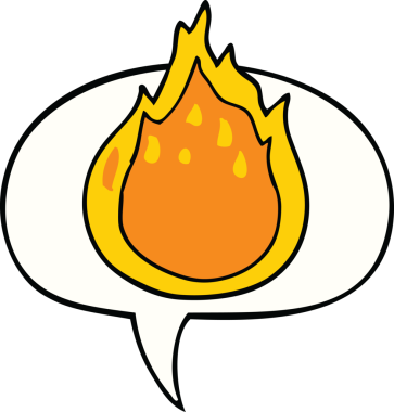 Konuşma baloncuklu orijinal çizgi film yangını