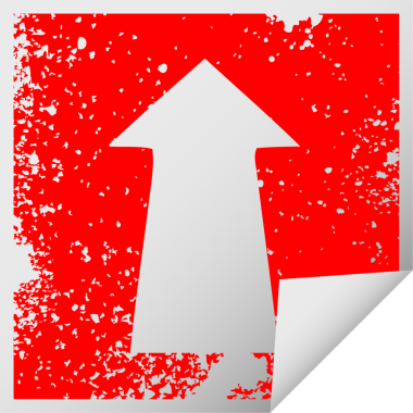 Özgün sıkıntılı kare soyma etiketi ilginç sembol oku