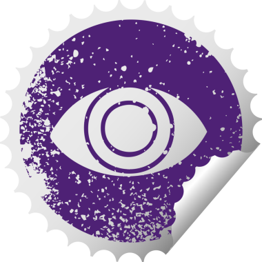 Özgün sıkıntılı dairesel soyulan göz etiketi sembolü